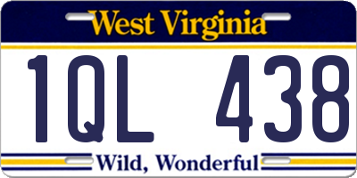 WV license plate 1QL438