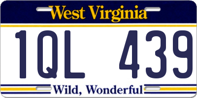 WV license plate 1QL439