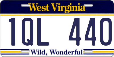 WV license plate 1QL440