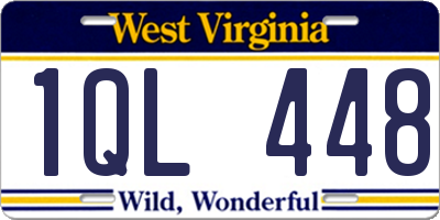 WV license plate 1QL448
