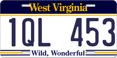 WV license plate 1QL453