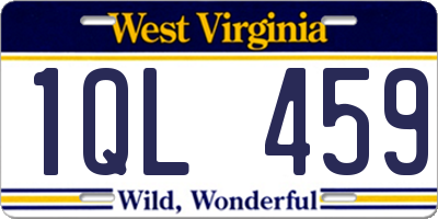 WV license plate 1QL459