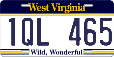 WV license plate 1QL465