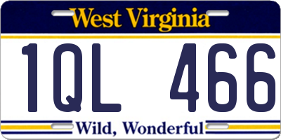 WV license plate 1QL466