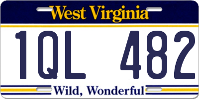 WV license plate 1QL482