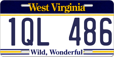 WV license plate 1QL486