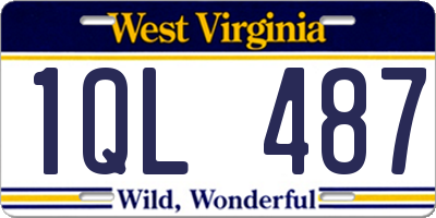 WV license plate 1QL487