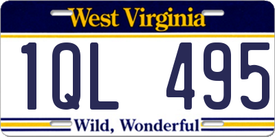 WV license plate 1QL495