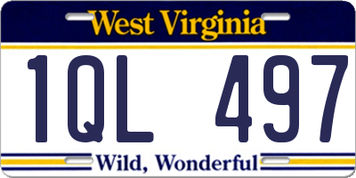 WV license plate 1QL497