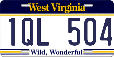 WV license plate 1QL504
