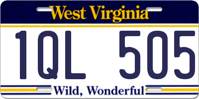 WV license plate 1QL505