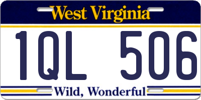 WV license plate 1QL506