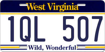 WV license plate 1QL507
