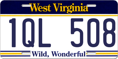 WV license plate 1QL508