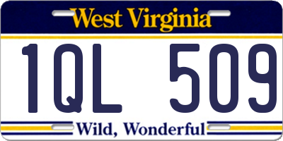 WV license plate 1QL509