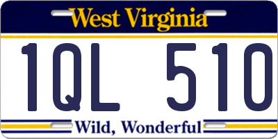 WV license plate 1QL510