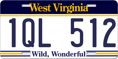 WV license plate 1QL512