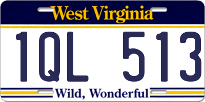 WV license plate 1QL513