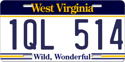 WV license plate 1QL514