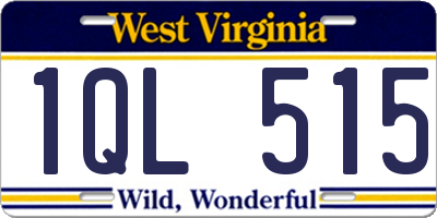 WV license plate 1QL515