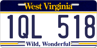 WV license plate 1QL518