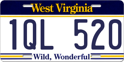 WV license plate 1QL520