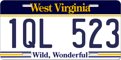 WV license plate 1QL523