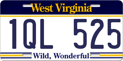 WV license plate 1QL525