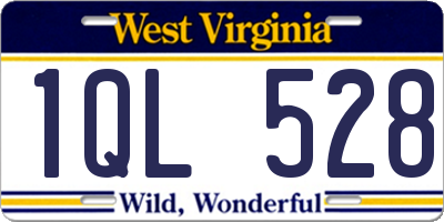 WV license plate 1QL528