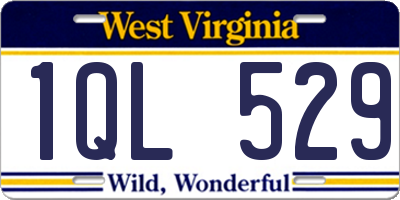 WV license plate 1QL529