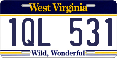 WV license plate 1QL531