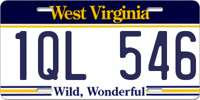 WV license plate 1QL546