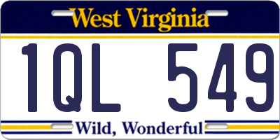 WV license plate 1QL549