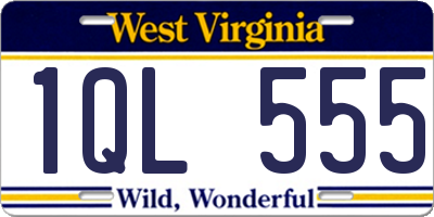 WV license plate 1QL555