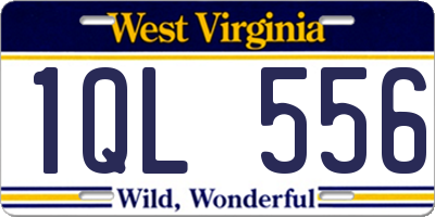 WV license plate 1QL556