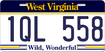 WV license plate 1QL558