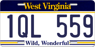 WV license plate 1QL559