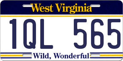 WV license plate 1QL565