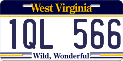 WV license plate 1QL566