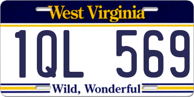 WV license plate 1QL569