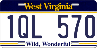 WV license plate 1QL570