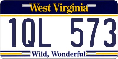 WV license plate 1QL573