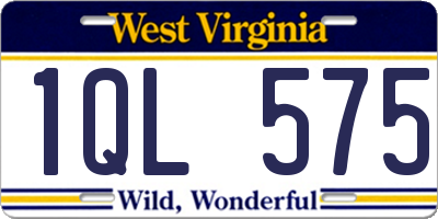 WV license plate 1QL575