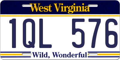 WV license plate 1QL576