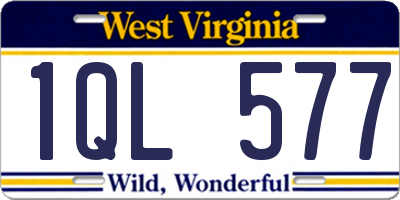 WV license plate 1QL577