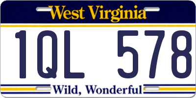 WV license plate 1QL578