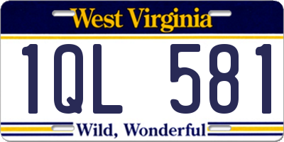 WV license plate 1QL581