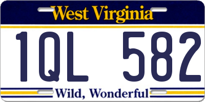 WV license plate 1QL582