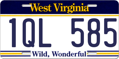 WV license plate 1QL585