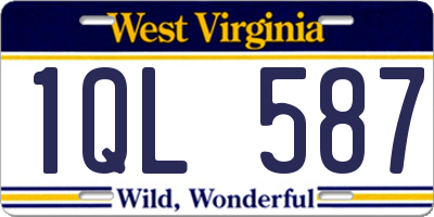 WV license plate 1QL587